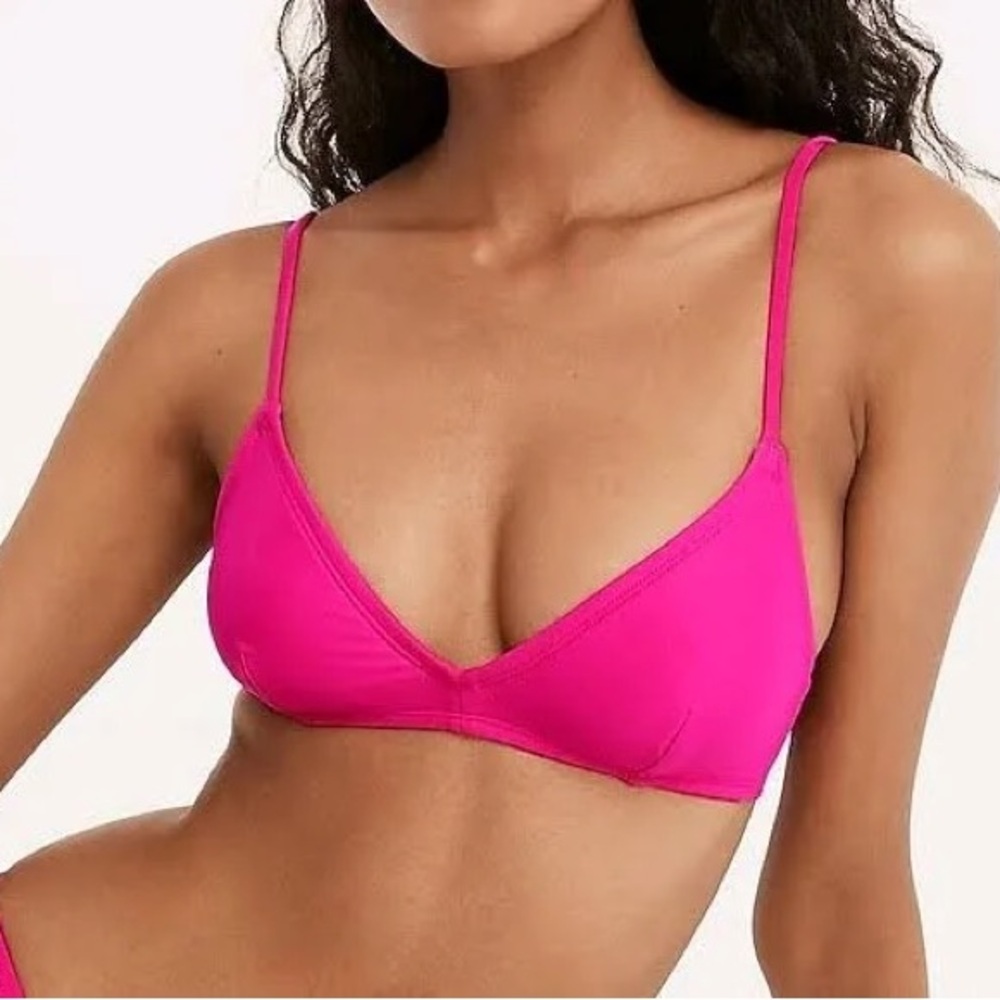 J.Crew Pink French Bikini Top- Size Large- New with Tags